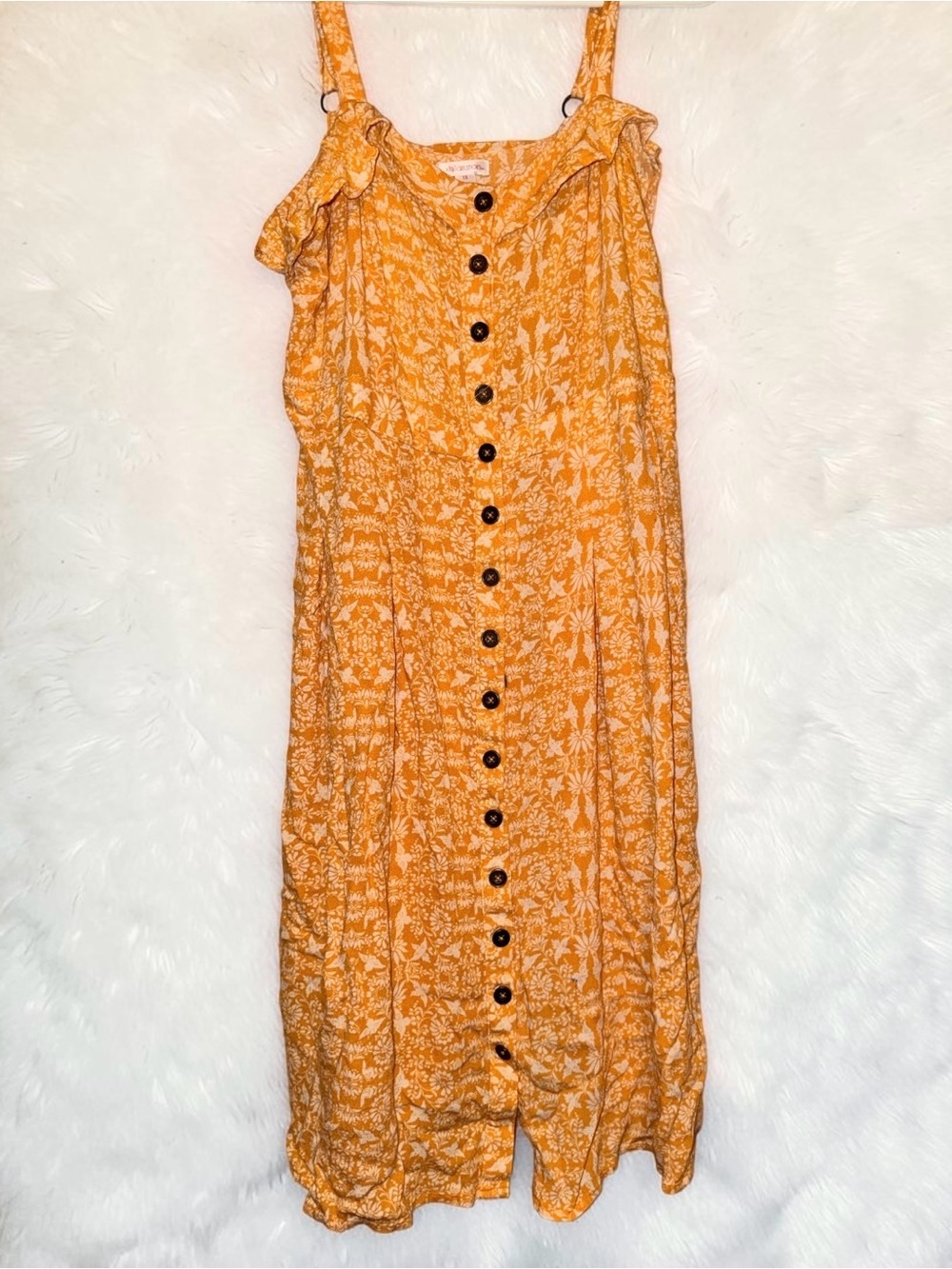 Women's Yellow Floral Button-Front Sundress size 1X (fits like an XL- 1X)